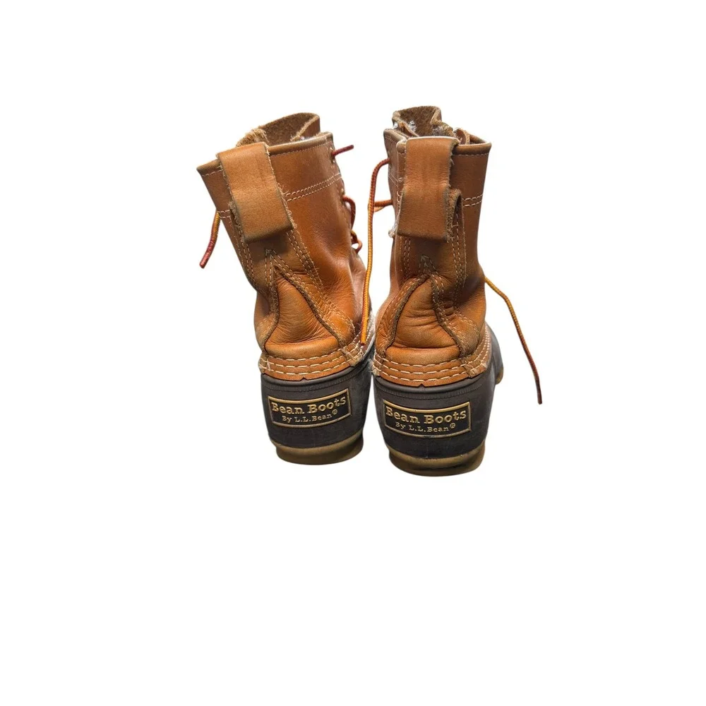 L.L. Bean Waterproof Brown Outdoor Waterproof Rubber Bean Duck Rain Boots Size 7